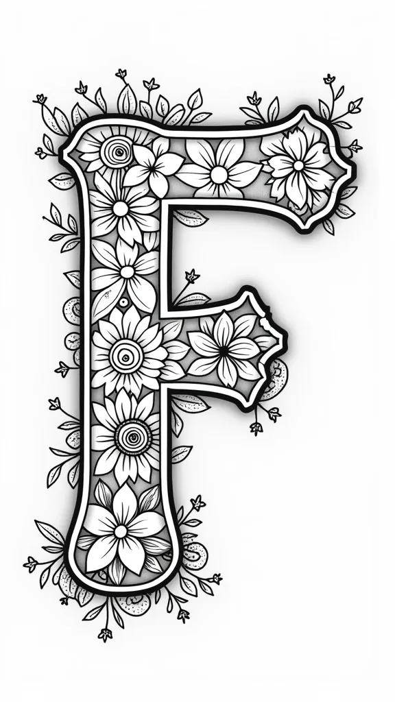 coloriage lettre f